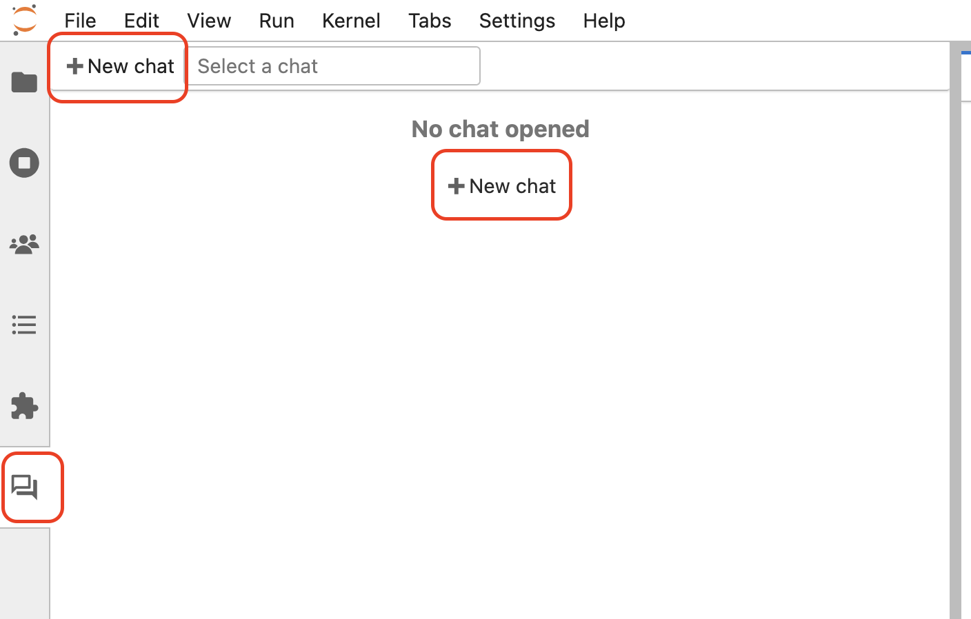 Screen shot of the chat interface