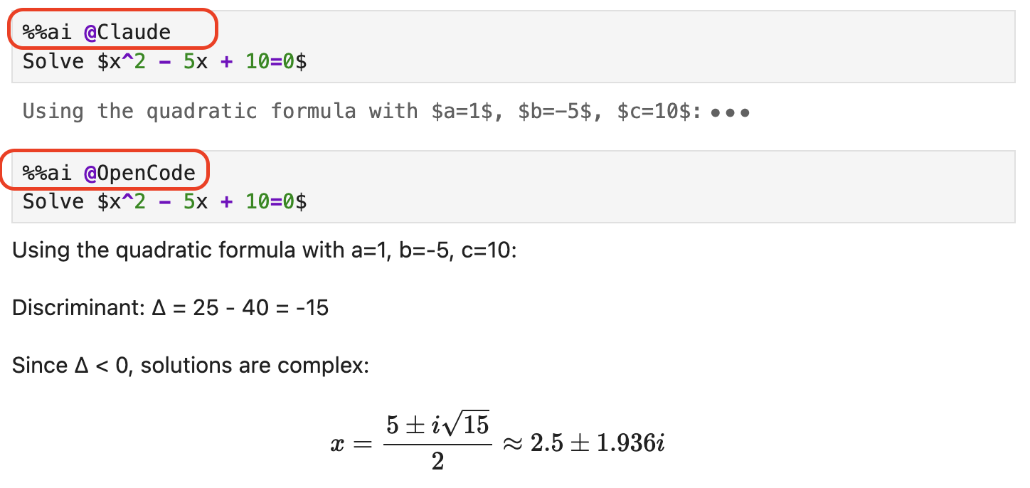 Screenshot of magics example.